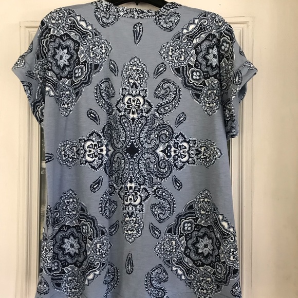 *SOLD* Style & Co. SS V-Neck Top, Blue, Sz XL - Picture 9 of 10